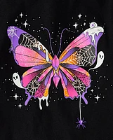 Girls Glow Butterfly Graphic Tee
