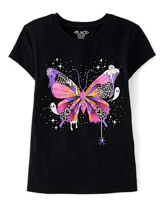 Girls Glow Butterfly Graphic Tee