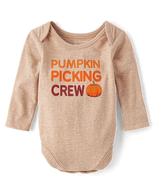 Baby Matching Family Pumpkin Picking Crew Graphic Bodysuit