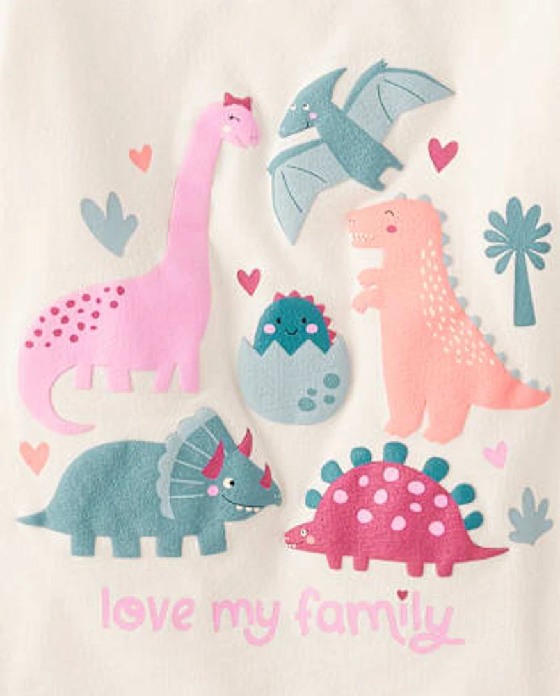 Baby And Toddler Girls Dino Graphic Tee 3-Pack