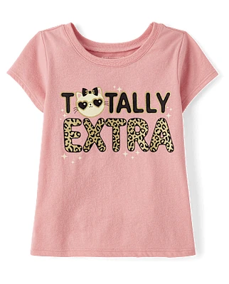 Toddler Girls Totally Extra Graphic Tee