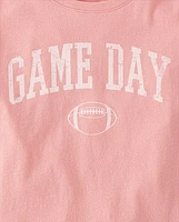 Girls Football Game Day Graphic Tee