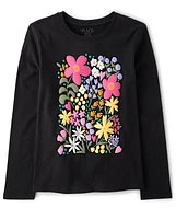 Girls Flowers Graphic Tee