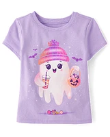 Baby And Toddler Girls Beanie Ghost Graphic Tee