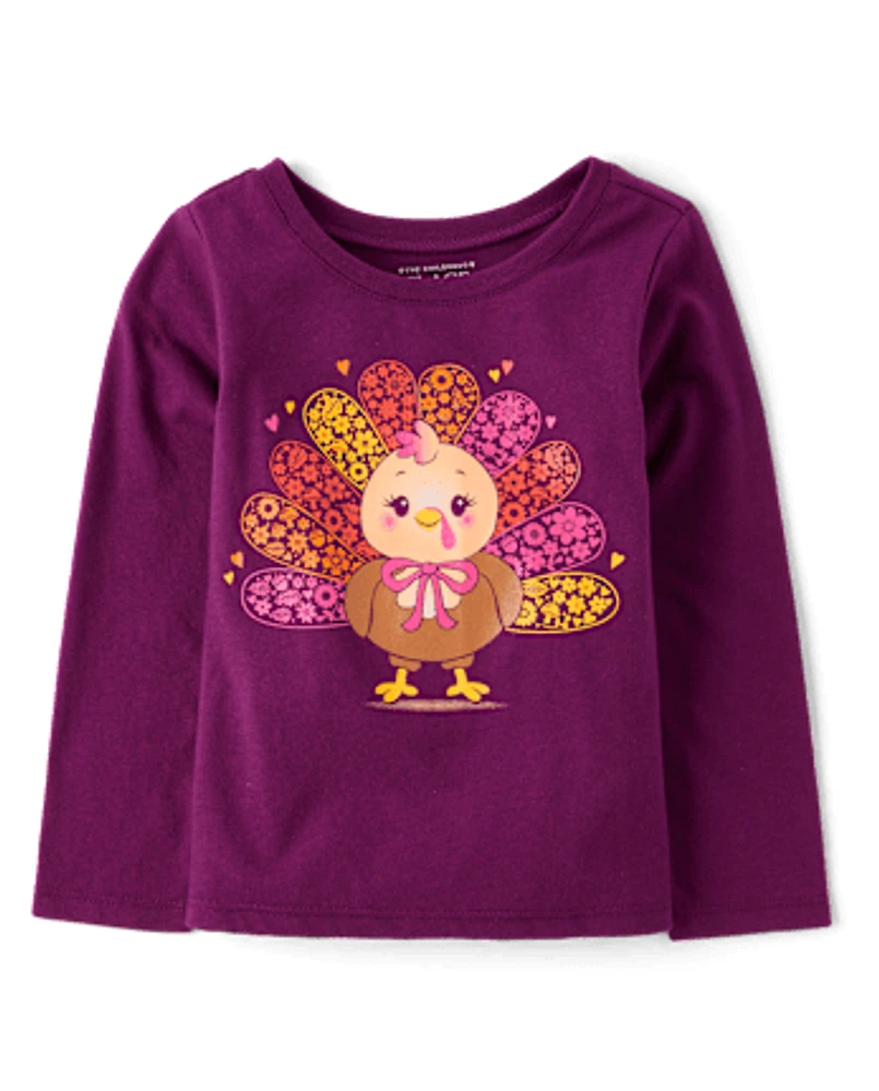 Baby And Toddler Girls Turkey Graphic Tee
