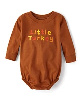 Baby Little Turkey Graphic Bubble Bodysuit