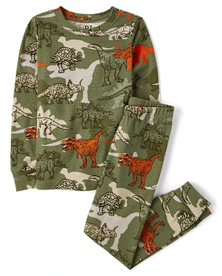 Boys Dino Snug Fit Cotton Pajamas