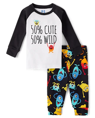 Toddler Boys Monster Snug Fit Cotton Pajamas