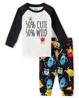 Toddler Boys Monster Snug Fit Cotton Pajamas