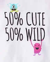 Toddler Girls Monster Snug Fit Cotton Pajamas