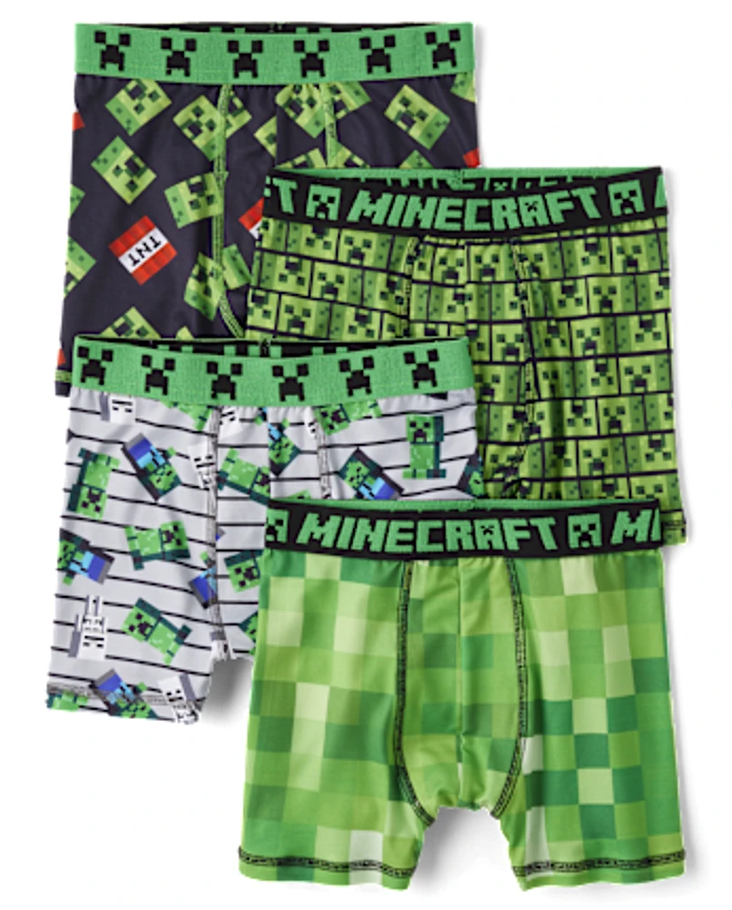 Boys Minecraft Boxer Brief Underwear 4-Pack