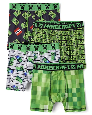 Boys Minecraft Boxer Brief Underwear 4-Pack