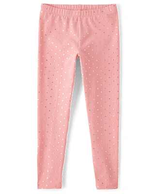 Girls Foil Dot Leggings