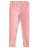 Girls Foil Dot Leggings