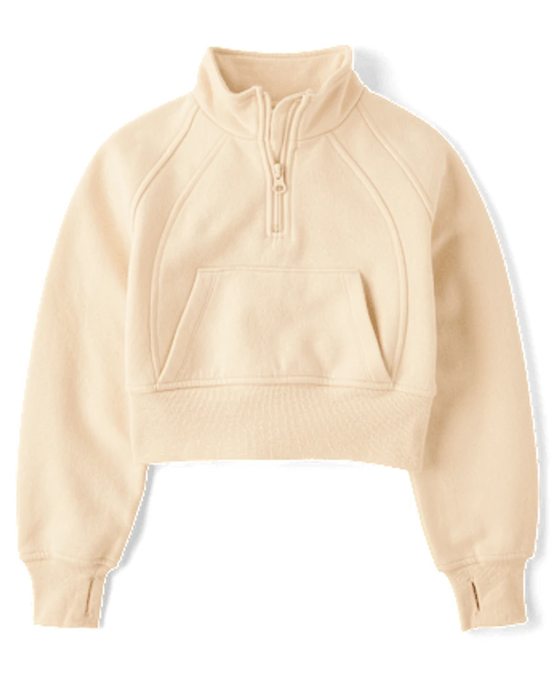 Girls Premium Fleece Quarter Zip Pullover