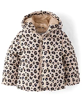 Toddler Girls Print Puffer Jacket