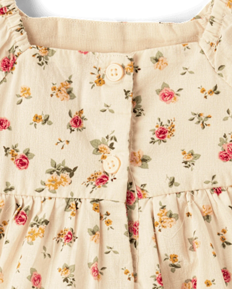 Toddler Girls Floral Babydoll Dress