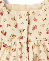 Toddler Girls Floral Babydoll Dress