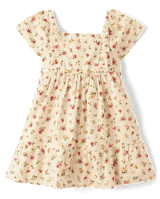 Toddler Girls Floral Babydoll Dress