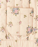 Toddler Girls Floral Quilted Jacket