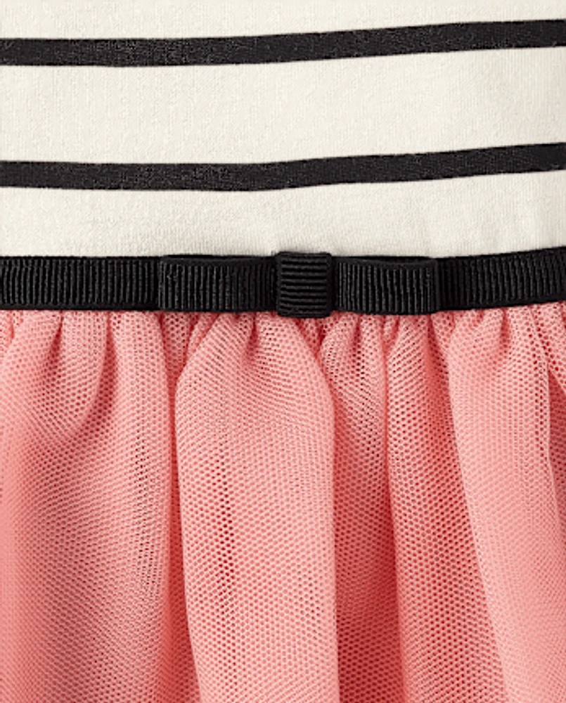 Baby And Toddler Girls Striped Heart Tutu Dress