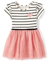 Baby And Toddler Girls Striped Heart Tutu Dress