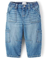 Toddler Girls Utility Barrel Jeans