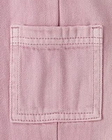 Toddler Girls Garment Dyed Utility Barrel Jeans