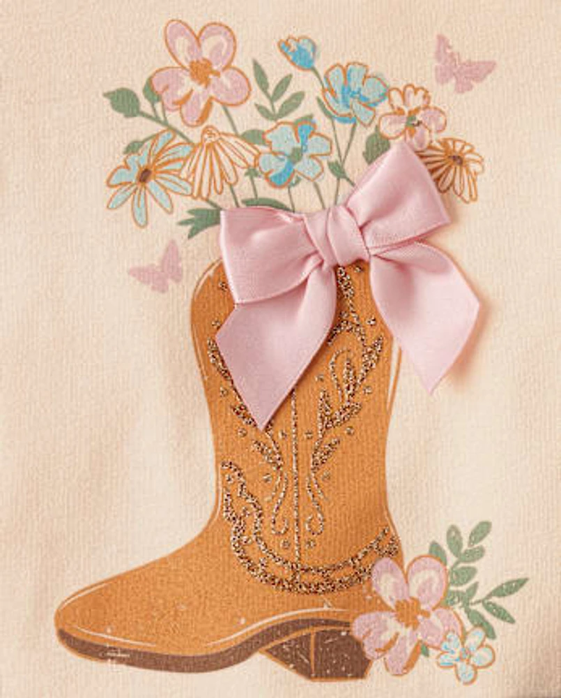 Ensemble 2 pièces bottes de cow-girl pour petite fille