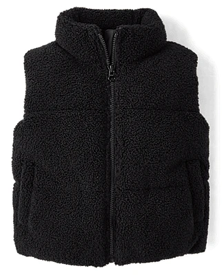 Girls Sherpa Puffer Vest