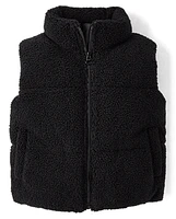 Girls Sherpa Puffer Vest