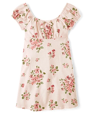 Girls Print Fit And Flare Dress