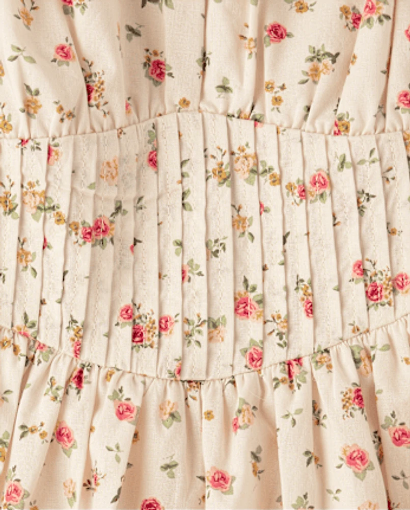 Robe corset fleurie pour fille
