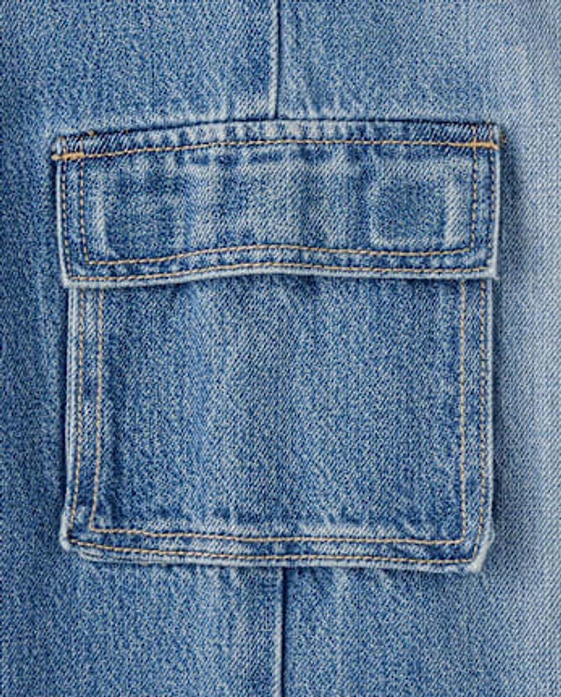 Girls Baggy Cargo Jeans