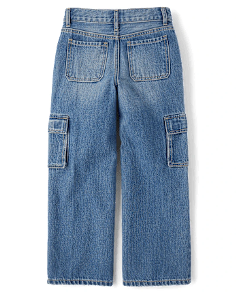Girls Baggy Cargo Jeans