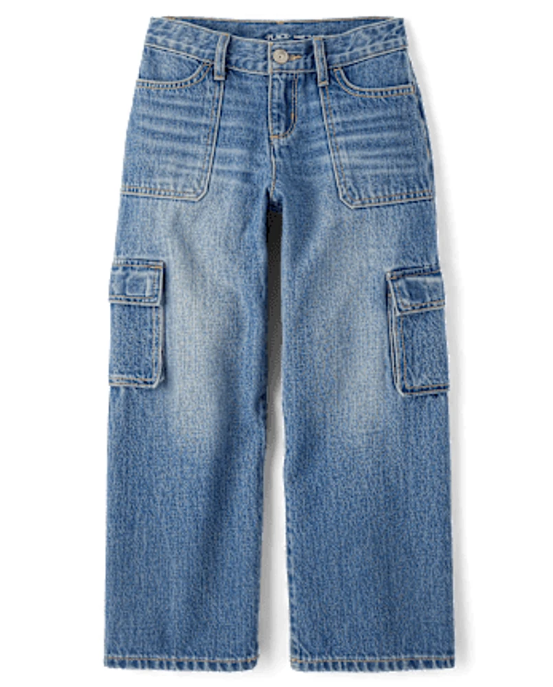 Girls Baggy Cargo Jeans