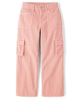 Girls Garment Dyed Baggy Cargo Jeans