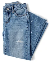 Girls Paint Splatter Ripped Slouchy Jeans