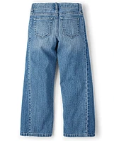 Jean large à empiècements contrastés pour filles