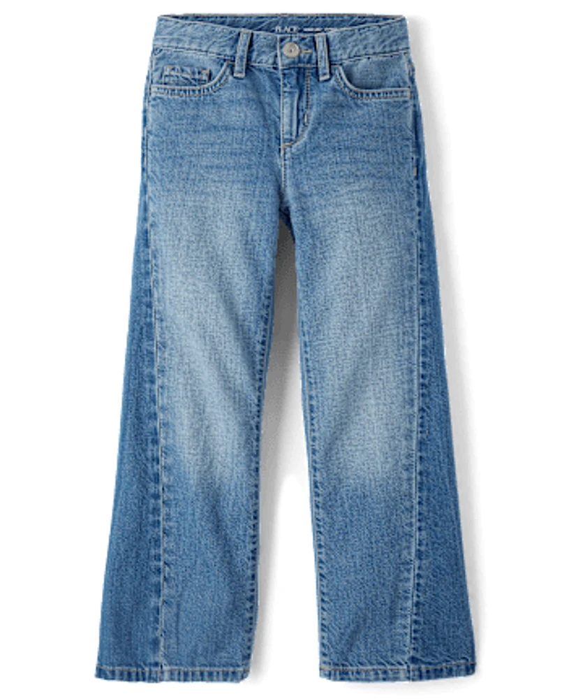 Jean large à empiècements contrastés pour filles
