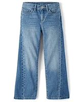 Jean large à empiècements contrastés pour filles