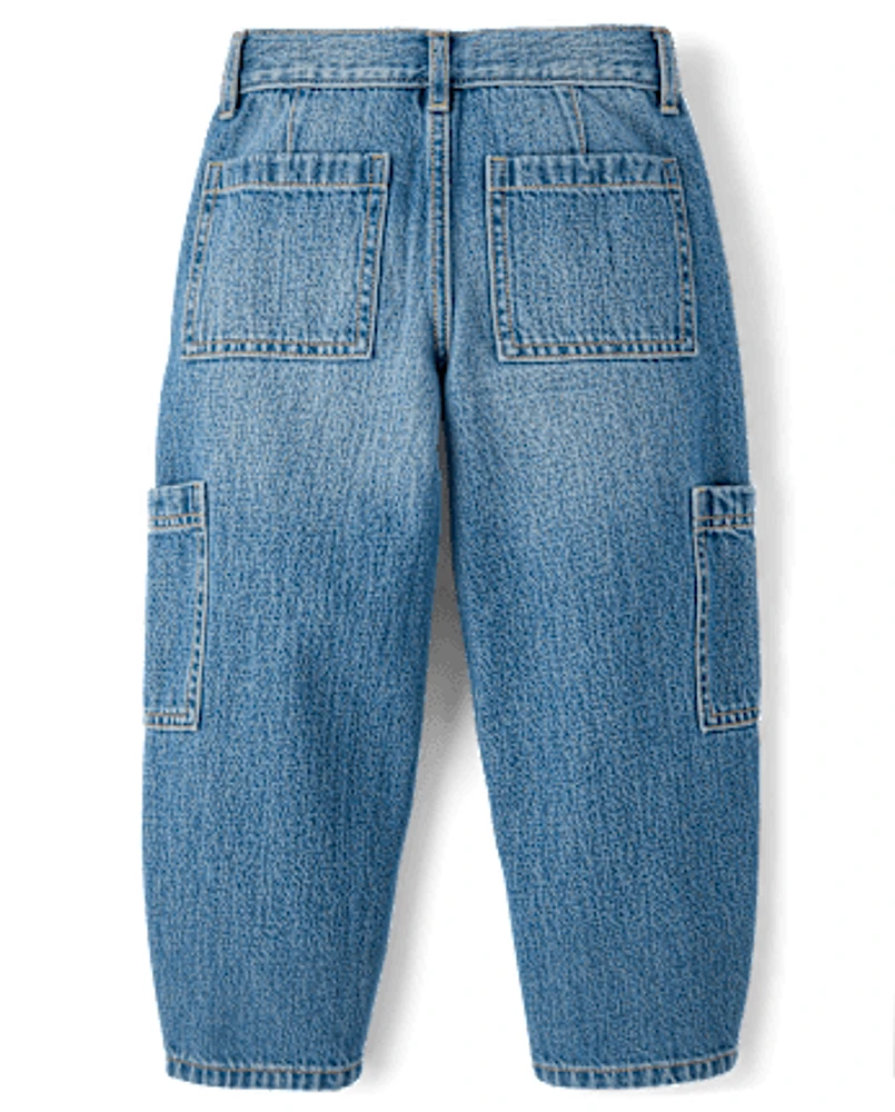 Girls Utility Barrel Jeans