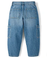 Girls Utility Barrel Jeans