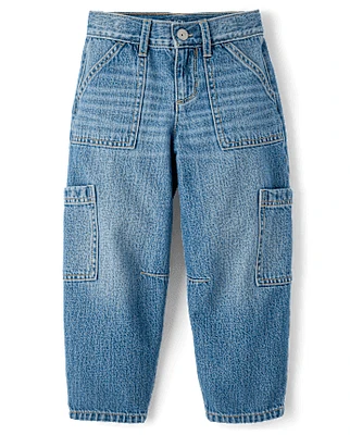 Girls Utility Barrel Jeans