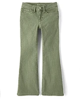 Girls Garment Dyed High Rise Flare Jeans