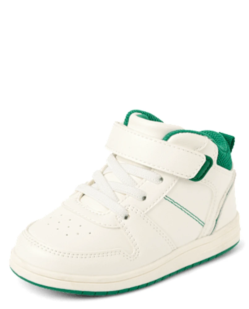 Toddler Boys Contrast Cuff Mid Top Sneakers