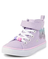 Toddler Girls Holographic Butterfly High Top Sneakers