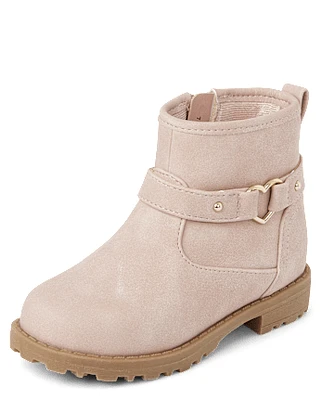 Toddler Girls Heart Moto Boots