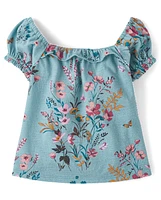 Baby And Toddler Girls Floral Puff Sleeve Top