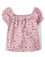 Baby And Toddler Girls Floral Puff Sleeve Top